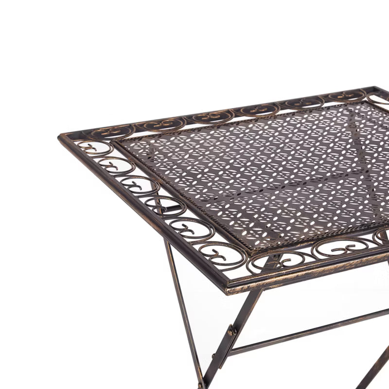 Havebord Bormio 70x70 cm Sort Metal