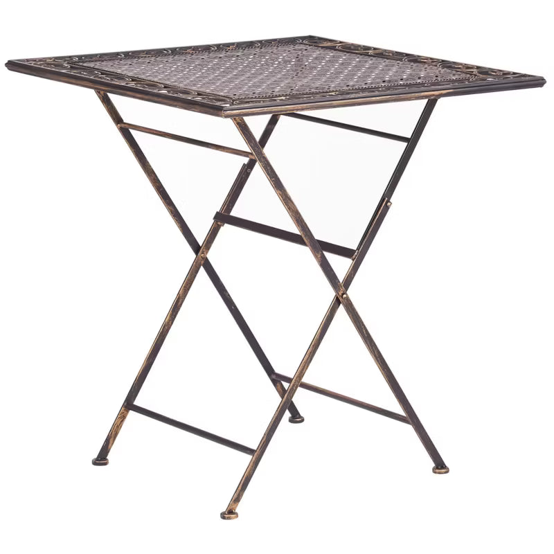 Havebord Bormio 70x70 cm Sort Metal