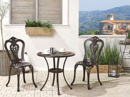 Havebord Bovino Rund Ø65 cm Mørkebrun Aluminium