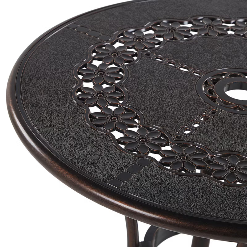 Havebord Bovino Rund Ø65 cm Mørkebrun Aluminium