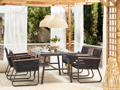 Havebord Canetto 150x90 cm Sort Aluminium