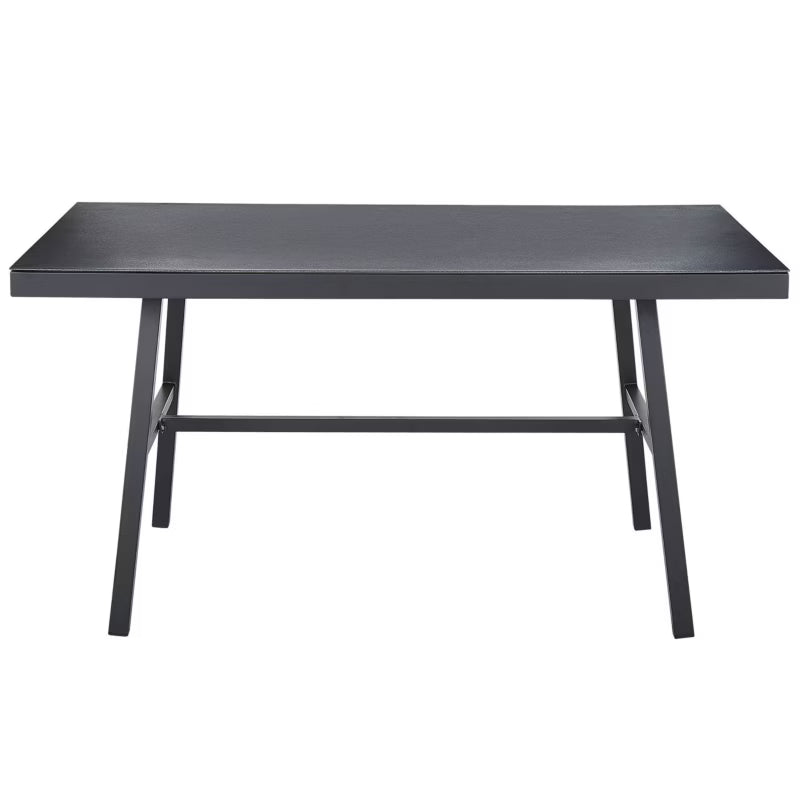 Havebord Canetto 150x90 cm Sort Aluminium