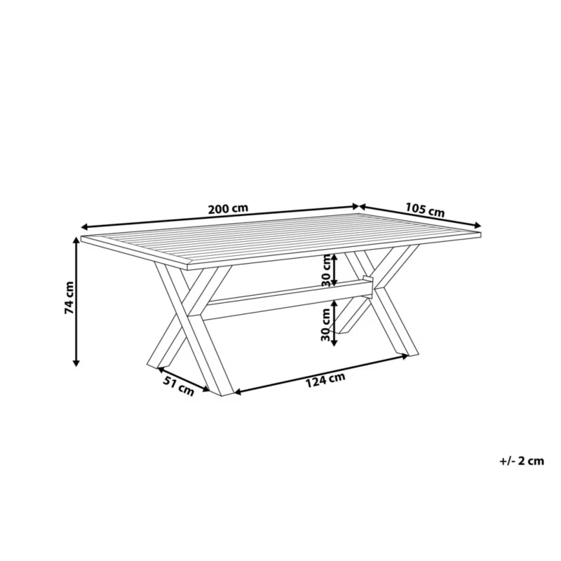 Havebord Cascais 200x105 cm Gråbeige Aluminium