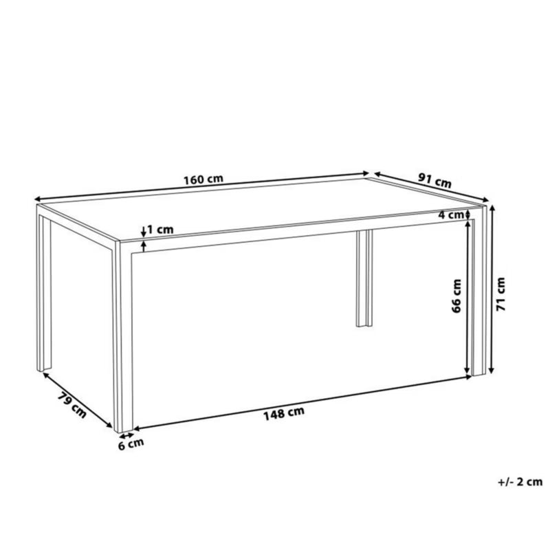 Havebord Catania 160x91 cm Glas