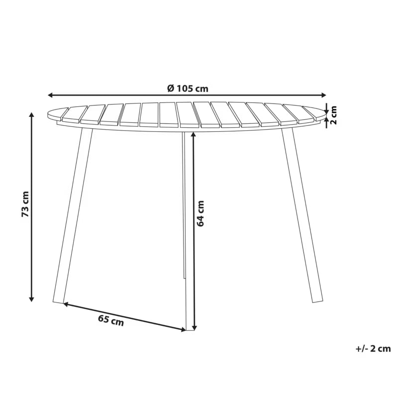 Havebord Cavoli Ø105 cm Brun Aluminium