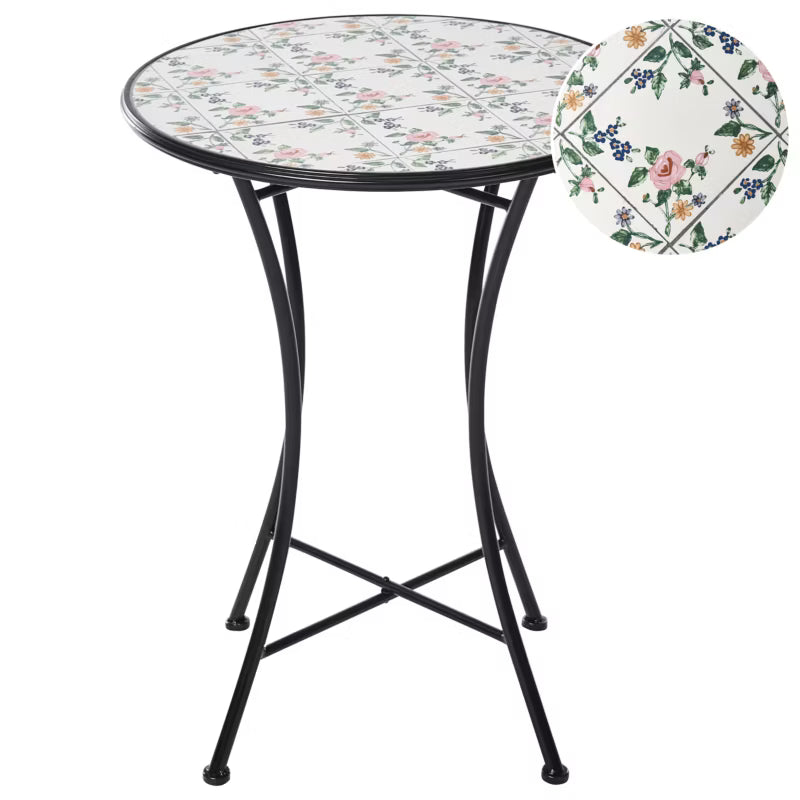 Havebord Collio 60x60 cm Sort Metal