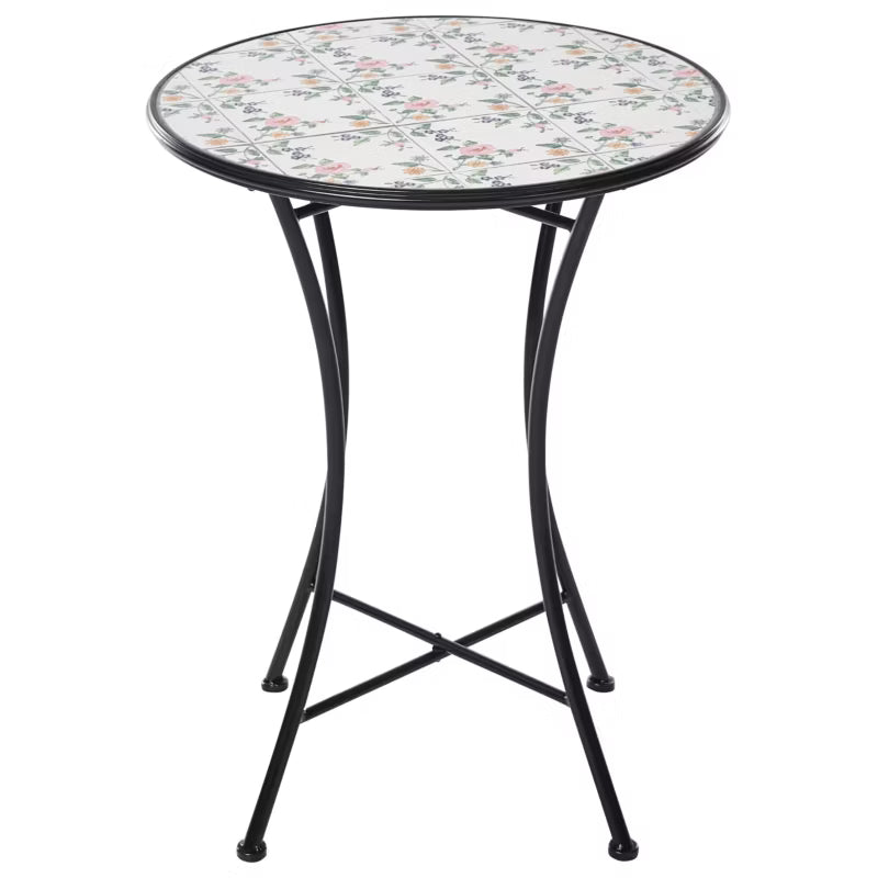 Havebord Collio 60x60 cm Sort Metal