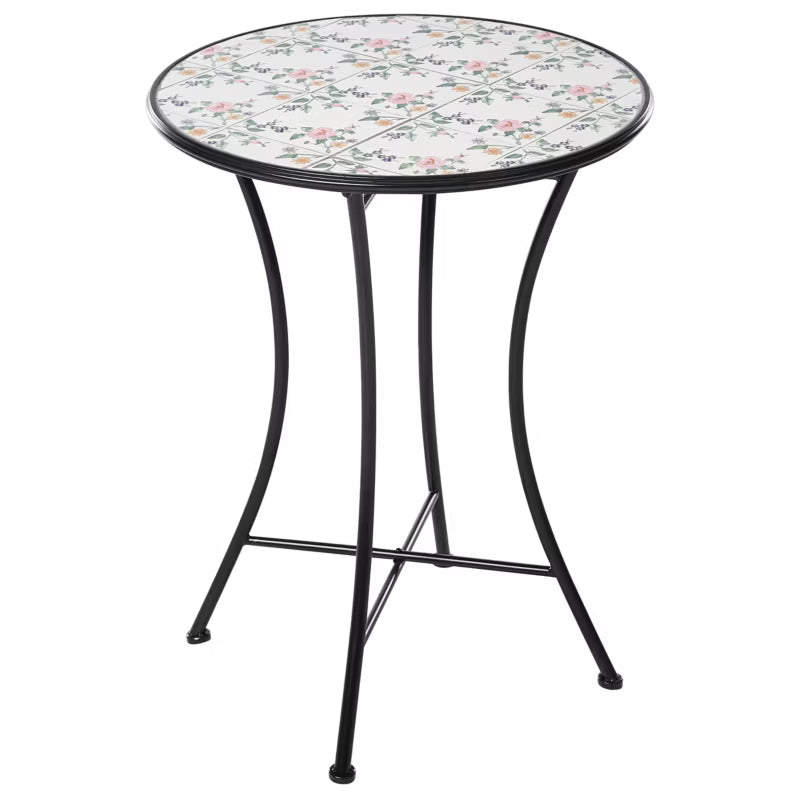 Havebord Collio 60x60 cm Sort Metal