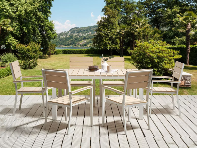 Havebord Como 150x90 cm Beige Aluminium