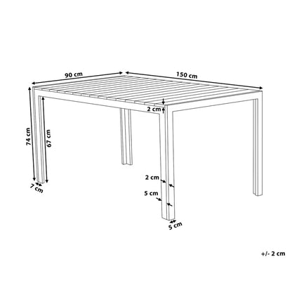 Havebord Como 150x90 cm Beige Aluminium