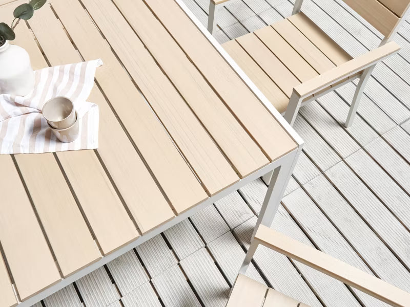 Havebord Como 150x90 cm Beige Aluminium
