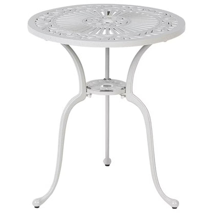 Havebord Dascio Rund 61 cm Brækket Hvid Aluminium