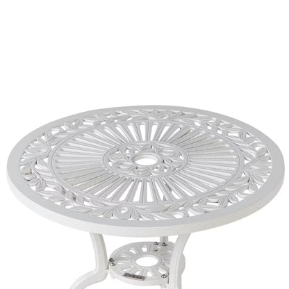 Havebord Dascio Rund 61 cm Brækket Hvid Aluminium