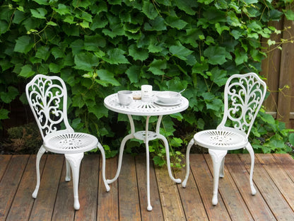 Havebord Dascio Rund 61 cm Brækket Hvid Aluminium
