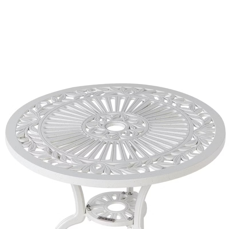 Havebord Dascio Rund 61 cm Brækket Hvid Aluminium