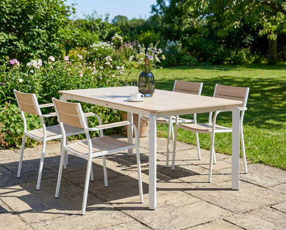 Havebord Feletto 180x90 cm Beige Travertin Look