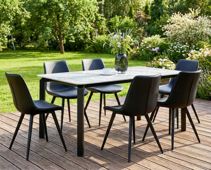 Havebord Feletto 180x90 cm Grå Marmorlook