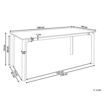Havebord Feletto 180x90 cm Grå Marmorlook