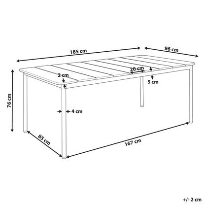 Havebord Flavia 185x96 cm Brun Aluminium