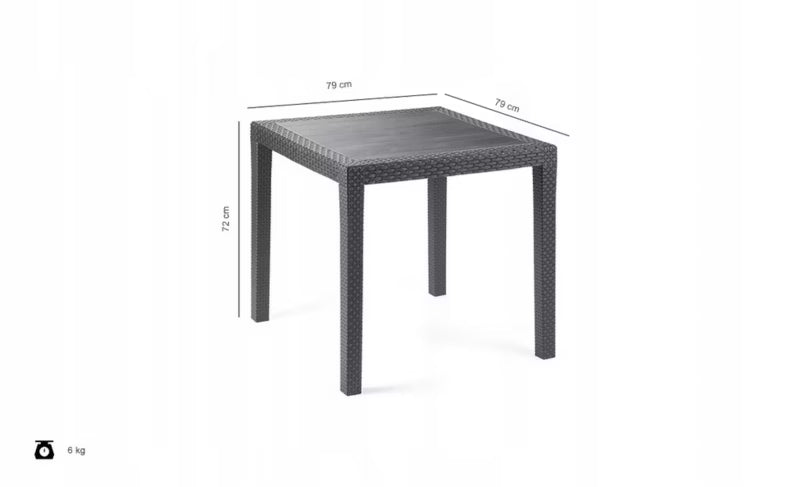 Havebord King 79x79 cm Antracit