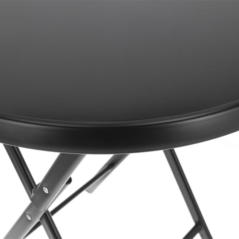 Havebord Klapbord Ø60 cm Sort Metal Glas