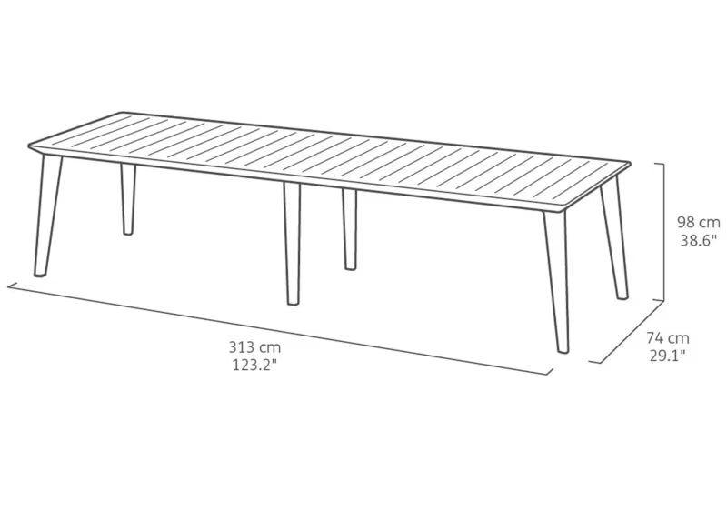 Havebord Lima 320 313x98 cm Cappuccino