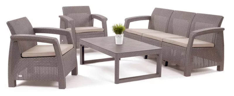 Havebord Lyon 116x71 cm Justerbar Højde Cappuccino