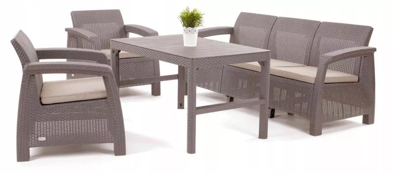Havebord Lyon 116x71 cm Justerbar Højde Cappuccino