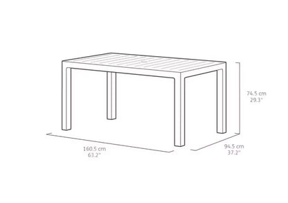 Havebord Melody 160x95 cm Grafit