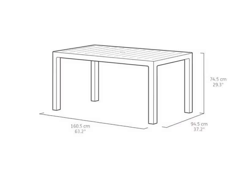 Havebord Melody 160x95 cm Grafit