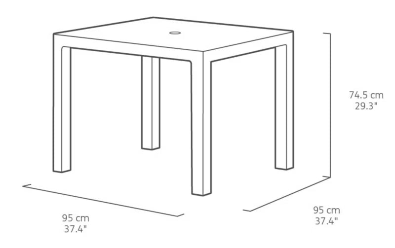 Havebord Melody Quartet 95x95 cm Brun