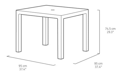 Havebord Melody Quartet 95x95 cm Brun