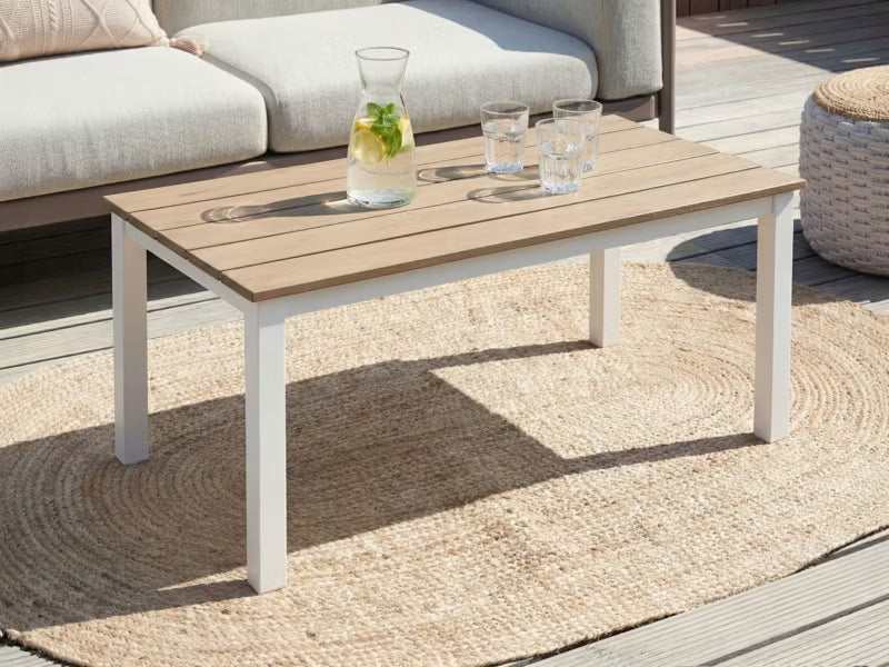 Havebord Messina 100x52 cm Hvid Aluminium