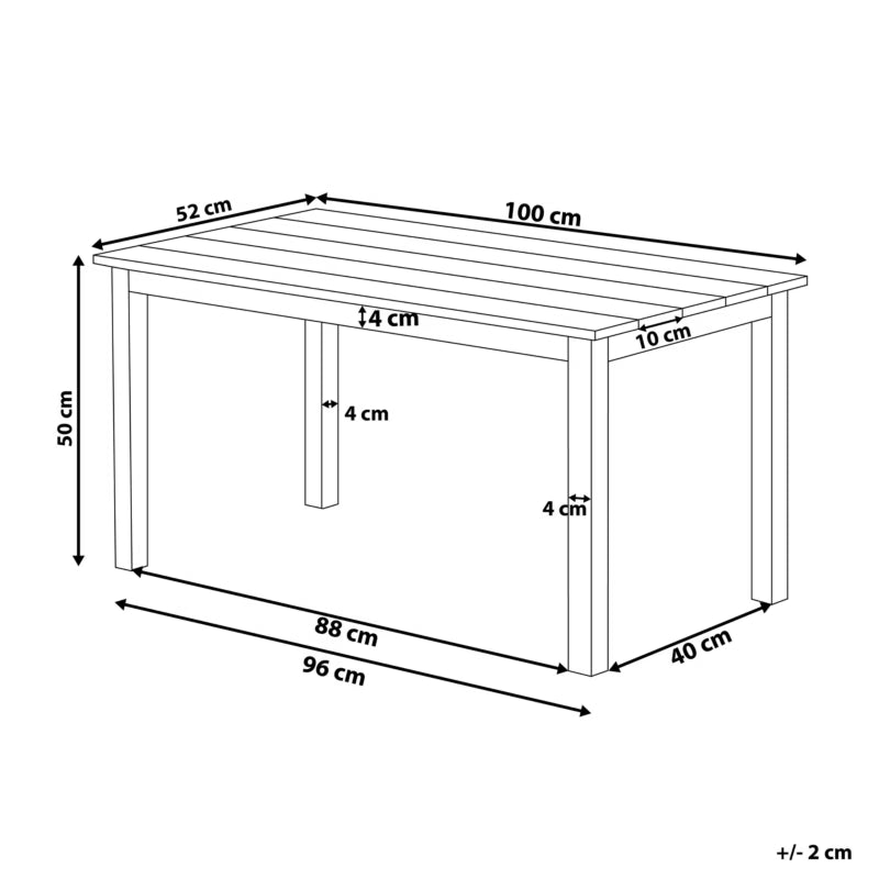 Havebord Messina 100x52 cm Sort
