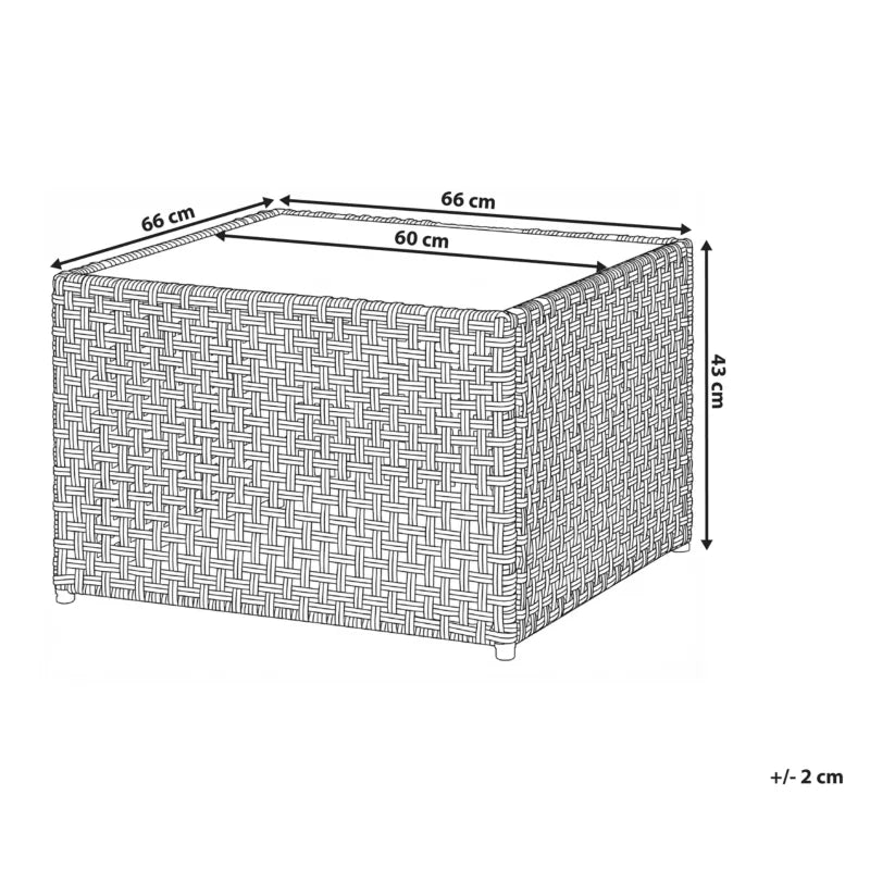 Havebord Omegana 66x66 cm Beige Technorattan