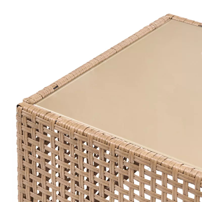 Havebord Omegana 66x66 cm Beige Technorattan