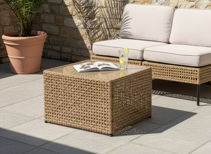 Havebord Omegana 66x66 cm Beige Technorattan