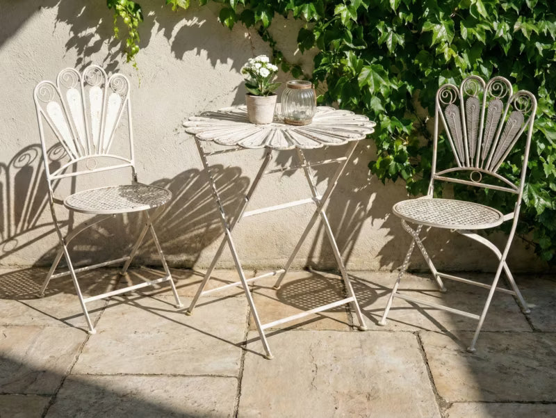 Havebord Pavia Rund Ø71 cm Hvid Metal
