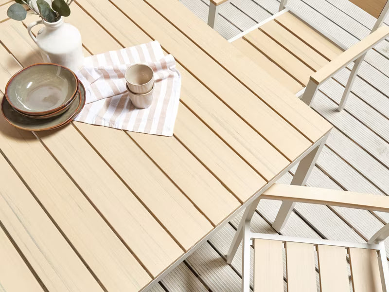 Havebord Prato 95x95 cm Beige Aluminium