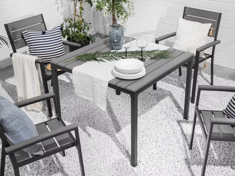 Havebord Prato 95x95 cm Grå Aluminium