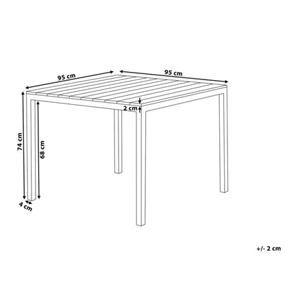 Havebord Prato 95x95 cm Grå Aluminium