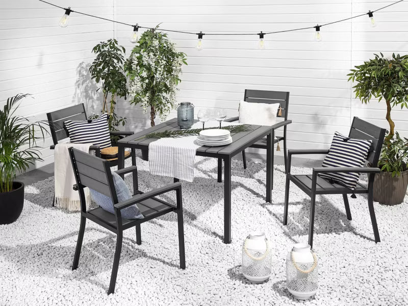 Havebord Prato 95x95 cm Grå Aluminium