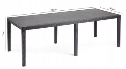Havebord Queen 220x90 cm Antracitgrå