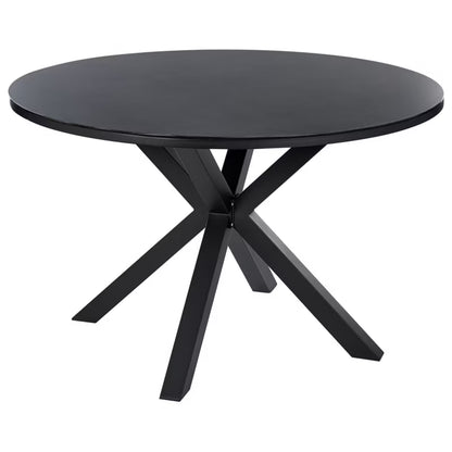 Havebord Rund Ø120 cm Sort Glas