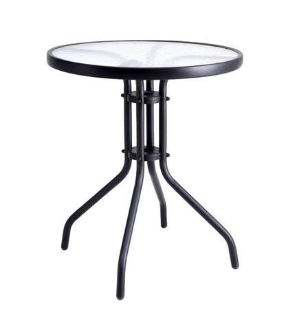 Havebord Rund Ø60 cm Sort Stål