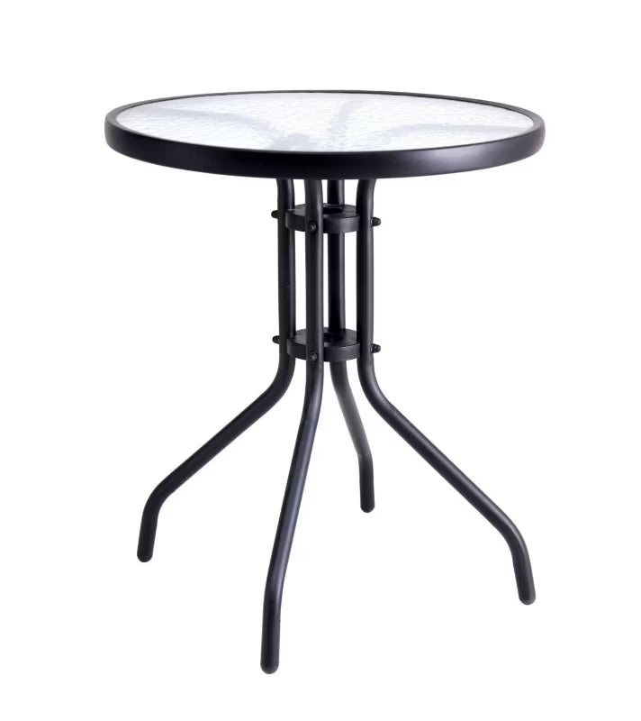 Havebord Rund Ø60 cm Sort Stål