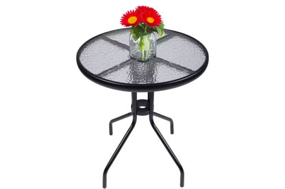 Havebord Rund Ø60 cm Sort Stål