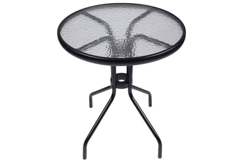 Havebord Rund Ø60 cm Sort Stål