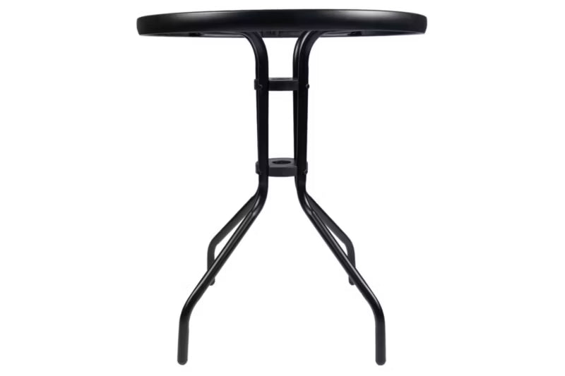 Havebord Rund Ø60 cm Sort Stål