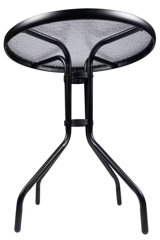 Havebord Rund Ø60 cm Sort Stål